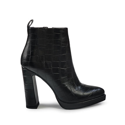 Exe Stivaletti Donna Con Tacco e Plateau in Ecopelle Cocco Nero K2417 COCCO Exe 