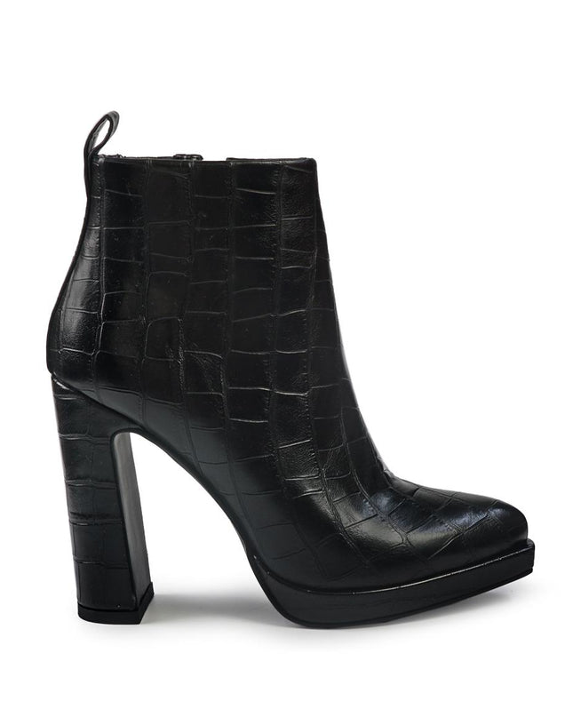Exe Stivaletti Donna Con Tacco e Plateau in Ecopelle Cocco Nero K2417 COCCO Exe 