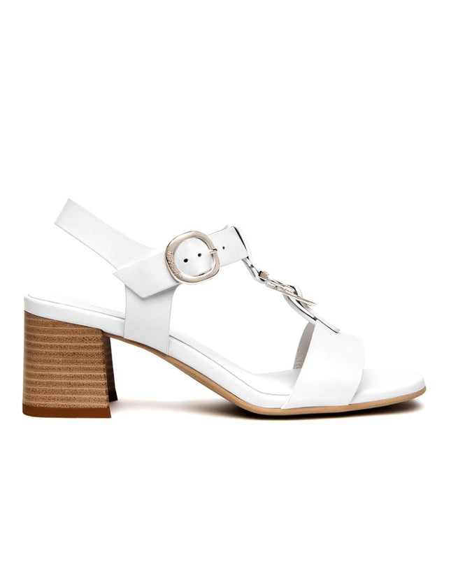 Nero Giardini Sandali Donna con Tacco in Pelle Bianca E615870D BIANCO 707 Nero Giardini 