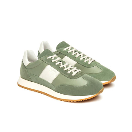 NeroGiardini Sneakers Bassa Uomo in Pelle e Camoscio Verde E601110U SAVANA 518 Nero Giardini 