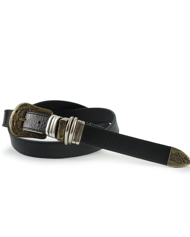 Cintura Texana Donna in Pelle Nero 10425/25 BLACK Spatarella 