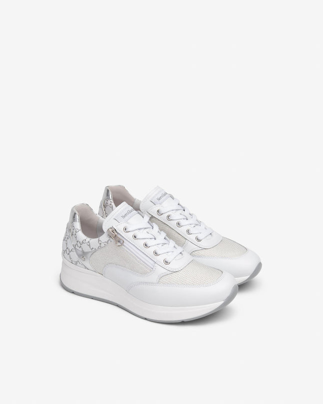 Nero Giardini Sneakers Donna con Lacci e Zip in Pelle Bianca E512930D BIANCO 707 Nero Giardini 