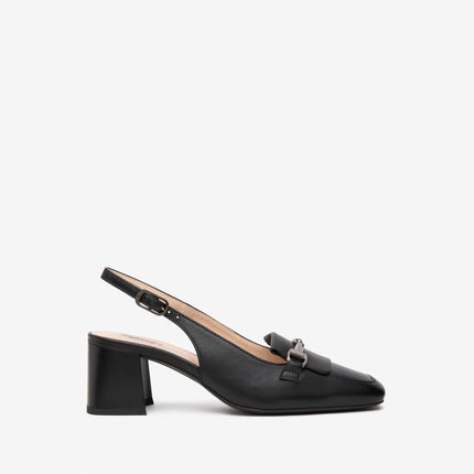 Nero Giardini Chanel con Tacco in Pelle Nera E512320D NERO 100 Nero Giardini 