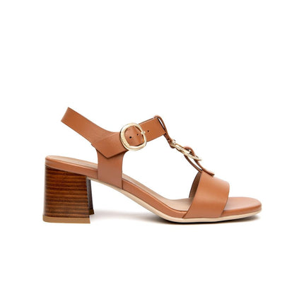 Nero Giardini Sandali Donna con Tacco in Pelle Cognac - MARIO SPATARELLA