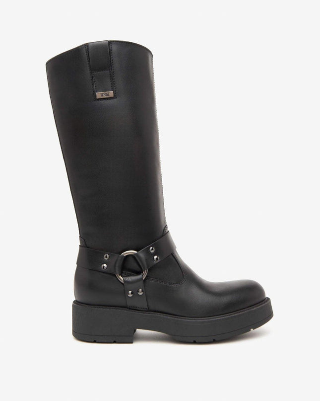 Nero Giardini Stivali Biker Donna in Pelle Nero I411989D NERO 100 Nero Giardini 