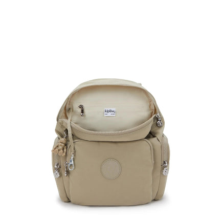 Kipling Zaino Multitasche in Tessuto Beige CITY PACK ZIP S BOHO TAN Kipling 