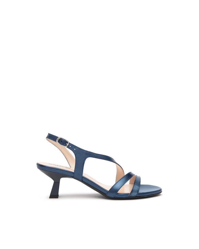 Nero Giardini Sandali Donna Tacco Svasato in Pelle Blu Oceano E513222DE OCEANO 201 Nero Giardini 