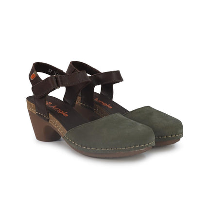 Jungla Pump Donna con Tacco in Pelle Nabuk Verde 7466 PRADO Jungla 