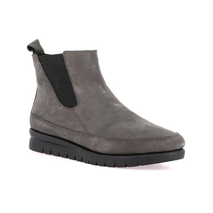 Grunland Stivaletti Donna in Morbido Nabuk Antracite Elastico e Zip - MARIO SPATARELLA