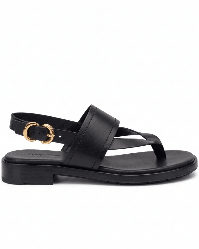 Frau Sandali Infradito Basso Donna in Pelle Nero 87M4 LONDON BLACK Frau 