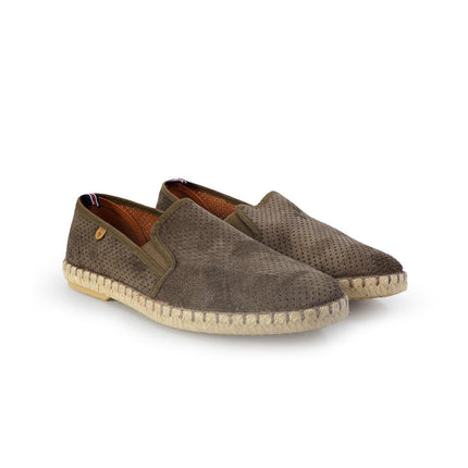 Espadrillas Verbenas Bassa da Uomo in Camoscio Microforato Taupe TOM HOLE TAUPE Verbenas 