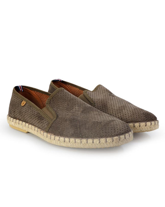 Espadrillas Verbenas Bassa da Uomo in Camoscio Microforato Taupe TOM HOLE TAUPE Verbenas 