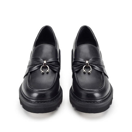 Mocassini Cult Donna in Pelle Nero con Piercing - MARIO SPATARELLA