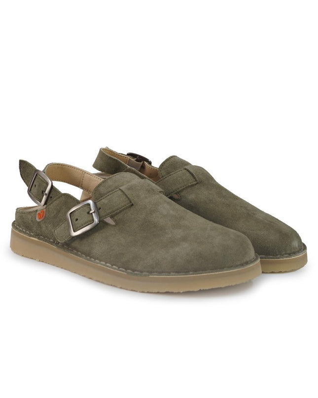 Jungla Sabot con Cinturino Barefoot Donna  in Camoscio Verde 8489 OLIVE Jungla 