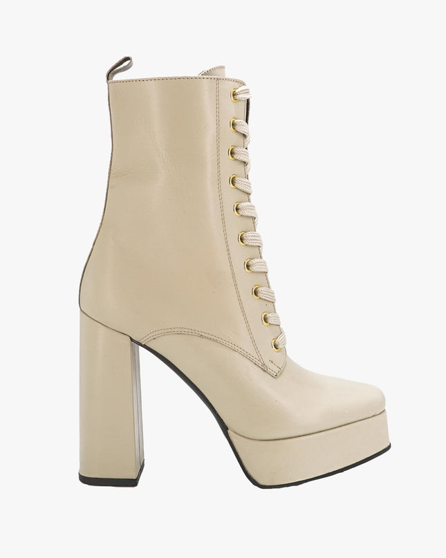 Stivaletti Donna in Pelle con Plateau 788 BEIGE Tsakiris Mallas 