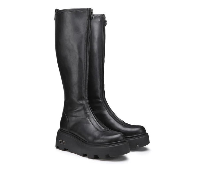 Cult Stivali con Zeppa in Pelle Nero CLW3555 NEW ROCK BLACK Cult 
