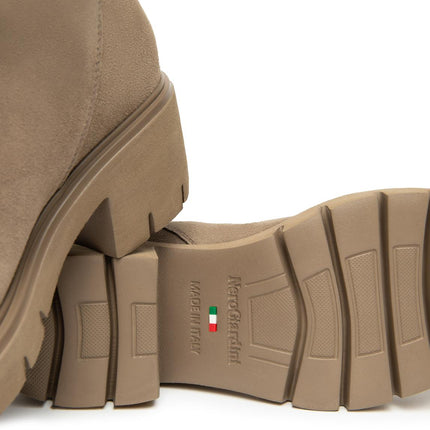Nero Giardini Stivaletti Donna con Tacco in Camoscio Talpa I514820D 501 ARGILLA Nero Giardini 
