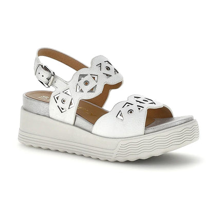 Stonefly Sandali Donna con Zeppa e Cinturino Bianco 223718 PARKY LASER WHITE Stonefly 