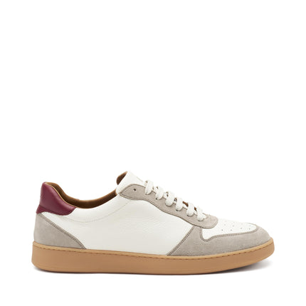 Sneakers Bassa Uomo Pelle Bianco 24S8 BORDO Frau 