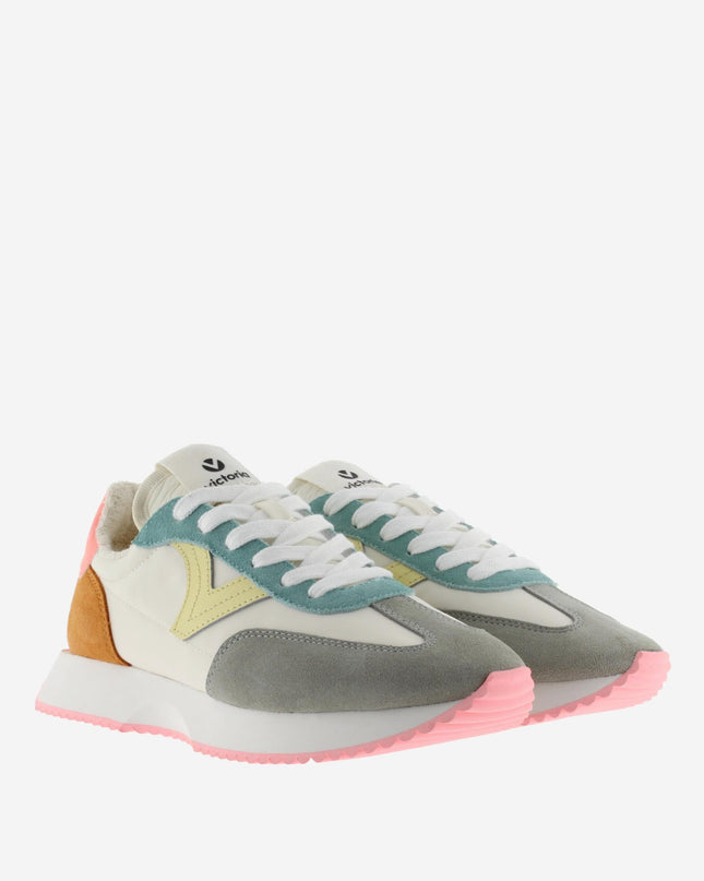 Victoria Sneakers Donna Bassa Pelle Multicolor Corallo 1134113 COSMOS CORAL Victoria 