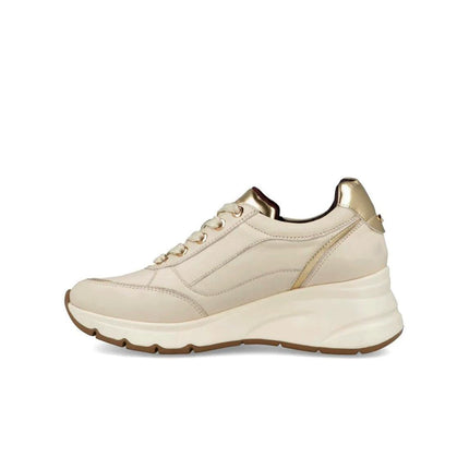 Impronte Sneakers Donna Lacci e Zip in Pelle Off White - MARIO SPATARELLA