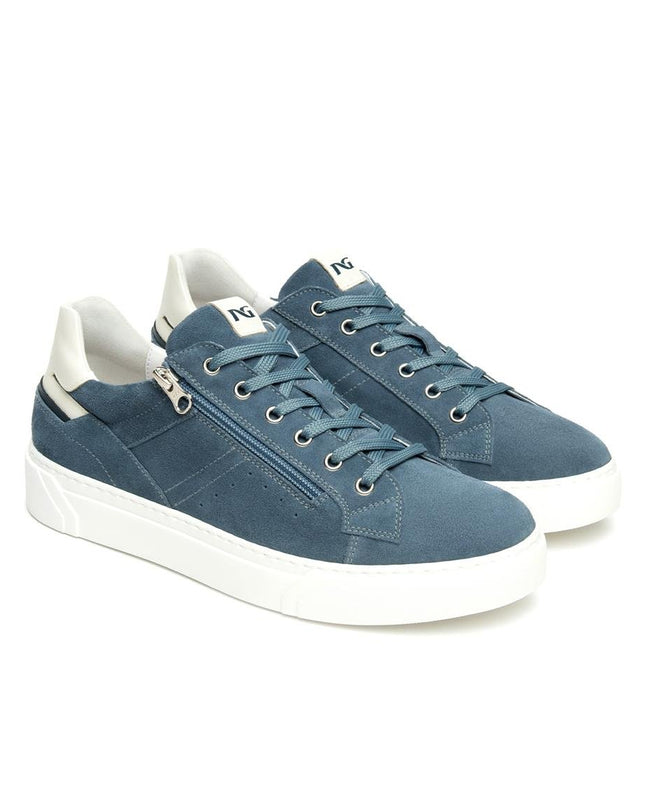 NeroGiardini Sneakers Bassa Uomo in Camoscio Avio - MARIO SPATARELLA