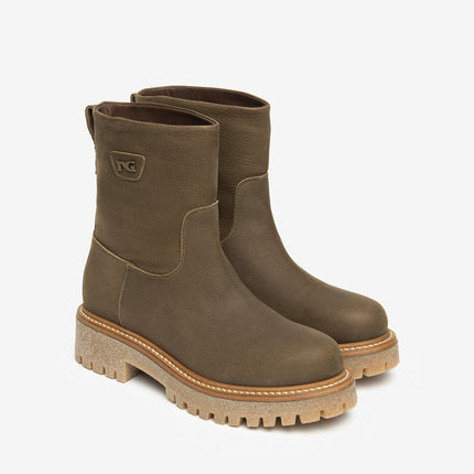 Nero Giardini Stivaletti Anfibi Donna Tubolare in Nabuk Bosco - MARIO SPATARELLA