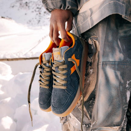 Victoria Sneakers Uomo Bassa in Pelle Blu Multi - MARIO SPATARELLA