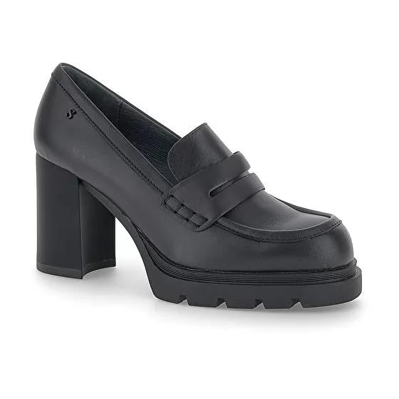 Mocassini Donna Tacco Alto in Pelle Nero - MARIO SPATARELLA