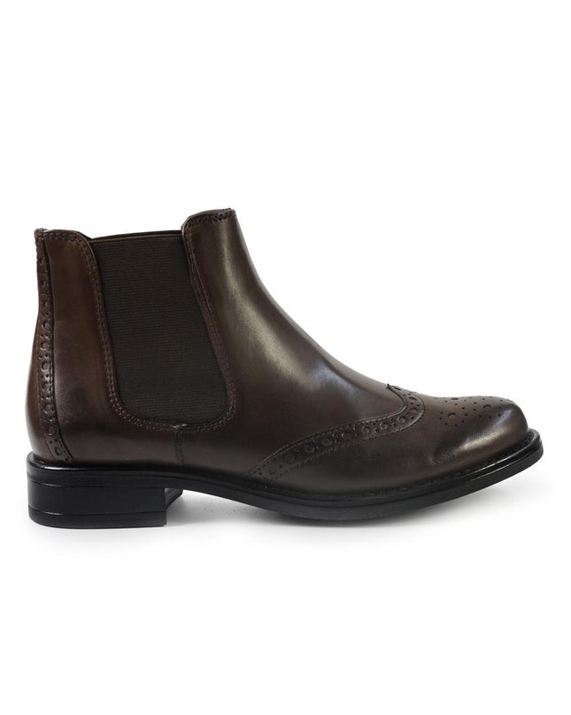 Vueva Stivaletti Donna Chelsea Impuntura in Pelle Marrone - MARIO SPATARELLA