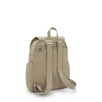 Kipling Zaino Multitasche in Tessuto Beige CITY PACK ZIP S BOHO TAN Kipling 