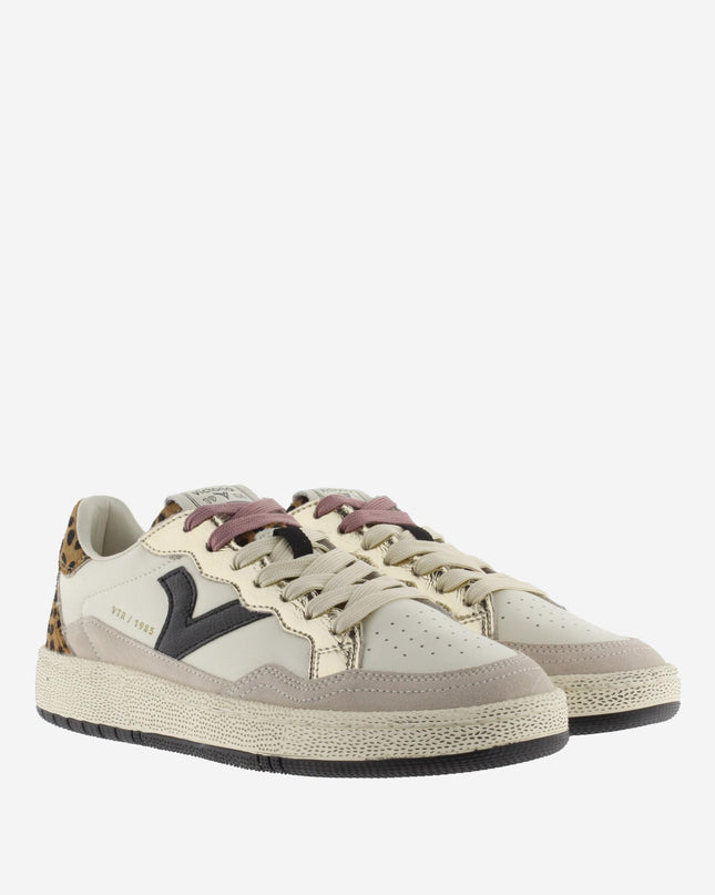 Victoria Sneakers Donna Bassa in Pelle Taupe Animalier Multi 8806114 SMASH ANIMALIER Victoria 