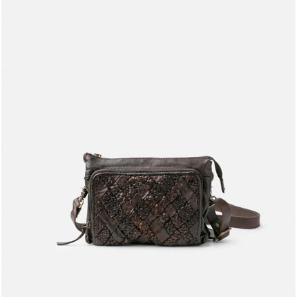 Biba Borsetta a Tracolla in Pelle Intrecciata Marrone - MARIO SPATARELLA