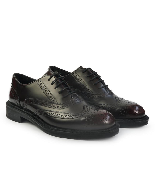 Frau Francesine Oxford Monogramma Donna in Pelle Bordo - MARIO SPATARELLA