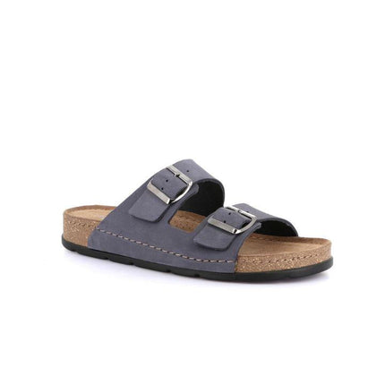 Grunland Sandali Doppia Fibbia Plantare Morbido Sughero Confort Uomo in Nabuk Blu CI3125 SIRU BLUE Grunland 