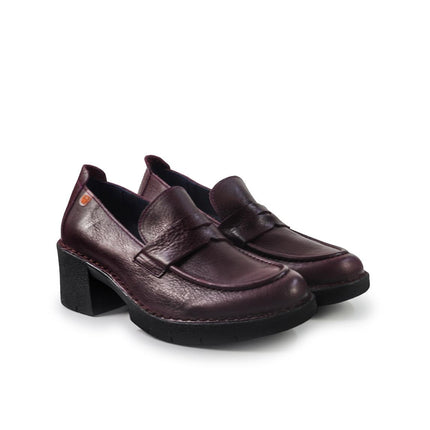 Jungla Mocassini Donna con Tacco in Pelle Viola 8127 VIOLA Jungla 