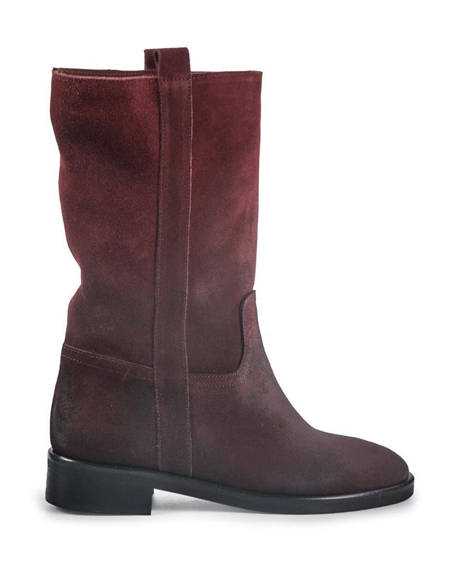 Spatarella Stivaletti Donna Tacco Basso Tubolare in Pelle Ingrassata Bordo - MARIO SPATARELLA