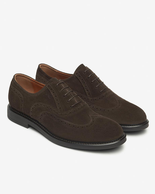 Nero Giardini Francesine Uomo Oxford Monogramma  in Camoscio Testa di Moro I500800U MORO 300 Nero Giardini 