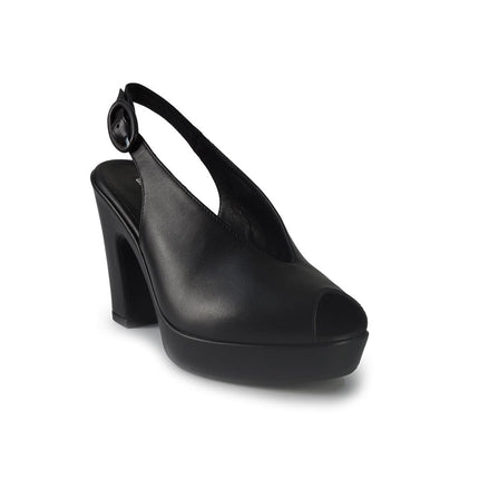 Gianmarco Sorelli Sandali Chanel con Tacco Alto e Plateau in Pele Nera 2640 MARA Gianmarco Sorelli 