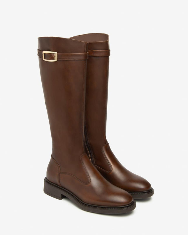 Nero Giardini Stivali Bassi Cavallerizza in Pelle Marrone I514714D BEIGE 412 Nero Giardini 