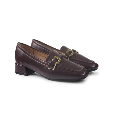 Mocassini Donna con Tacco e Morsetto in Pelle Bordo YD05-12A BORDO ClaudV 