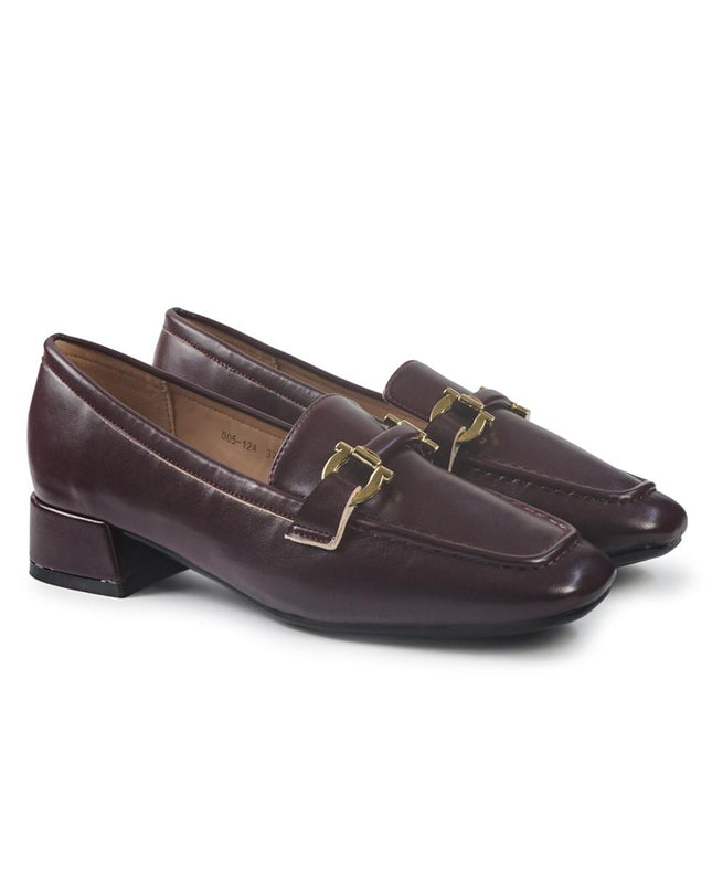 Mocassini Donna con Tacco e Morsetto in Pelle Bordo YD05-12A BORDO ClaudV 
