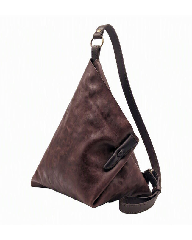 Spatarella Borsa Sacca a Tracolla in Pelle Marrone SPOKE COGNAC Spatarella 