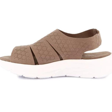 Grunland Sandali Donna con Zeppa Morbida Elastico al Tallone in Tessuto Taupe SA2011 SAVA TAUPE Grunland 