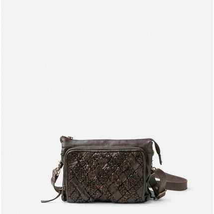 Biba Borsetta a Tracolla in Pelle Intrecciata Marrone - MARIO SPATARELLA