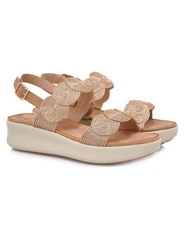 Exe Sandli Confort Donna con Zeppa Laminato Champagne ZFB1951-H21 LAMINATO Exe 