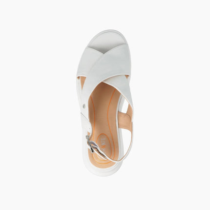 Impronte Sandali Donna con Zeppa in Pelle Bianco VENEZIA CROSS OFF WHITE Impronte 