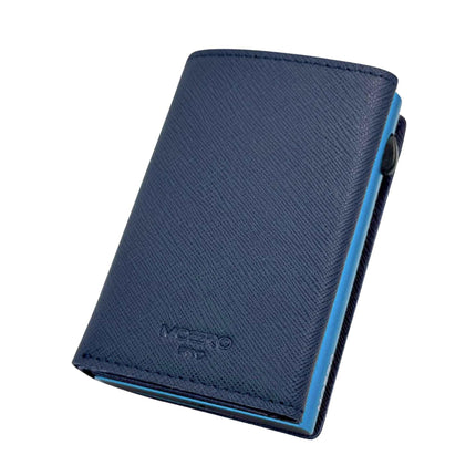 Moero Pro Plus Saffiano Blu Zip Portafoglio Slim PRO PLUS SAFFIANO BLU ZIP BLU Moero 