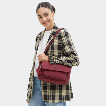 Kipling Borse con Tracolla Multitasche in Tessuto Vino DALMA B LOUNGE WINE Kipling 
