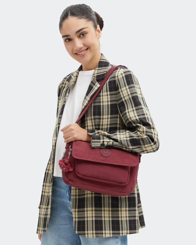 Kipling Borse con Tracolla Multitasche in Tessuto Vino DALMA B LOUNGE WINE Kipling 